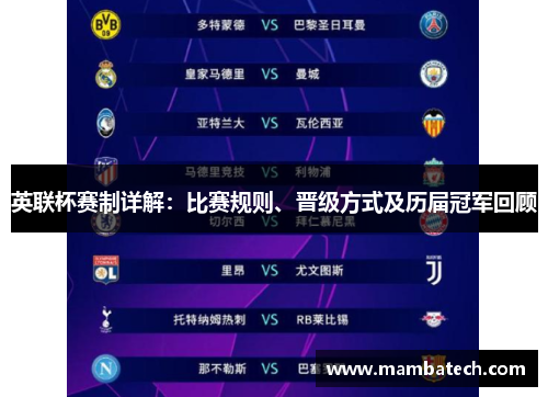 英联杯赛制详解：比赛规则、晋级方式及历届冠军回顾